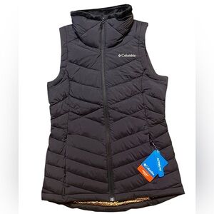 Columbia Women's Small Joy Peak II Vest Full Zip Black Zippered Pockets New